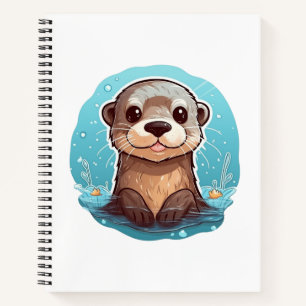 Cartoon otter illustration notebook