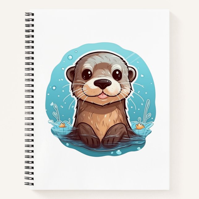 Cartoon otter illustration notebook (Front)