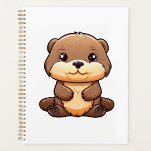 Cartoon otter illustration planner