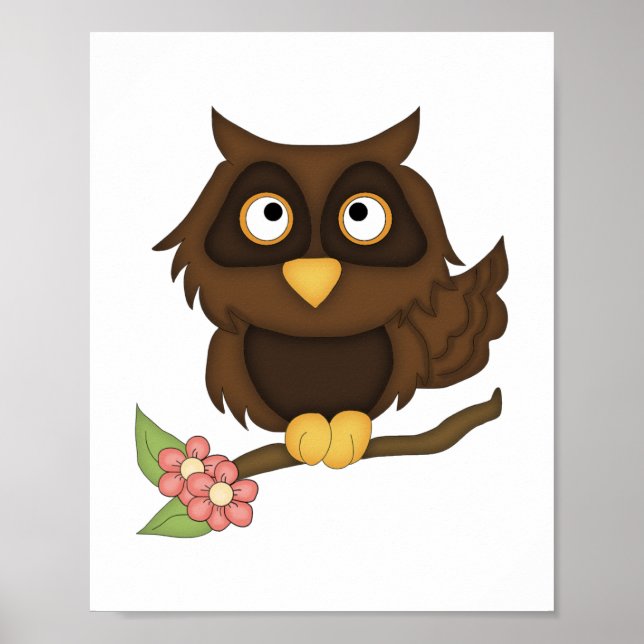 Cartoon Owl (brown) Poster (Front)