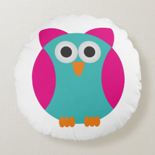 Cartoon Owl Round Pillow