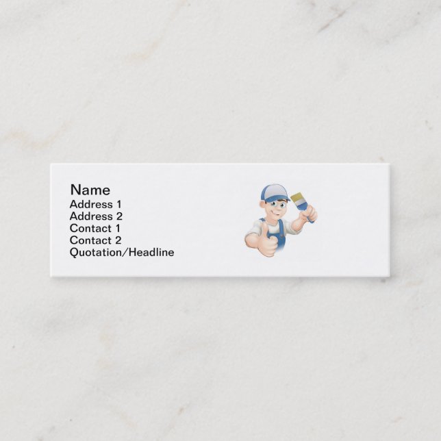 Cartoon painter decorator mini business card (Front)