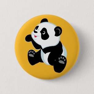 cartoon panda 2 inch round button