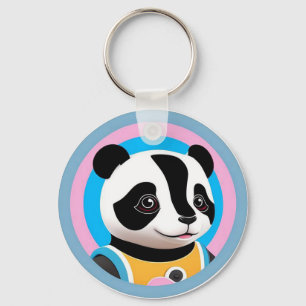 Cartoon Panda Colourful Illustration Keychain