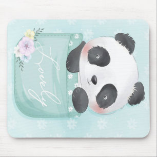 Cartoon Panda Cute Panda Is In Pocket Mouse Pad