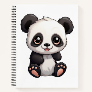 Cartoon panda illustration notebook