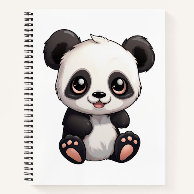 Cartoon panda illustration notebook (Front)