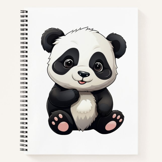 Cartoon panda illustration notebook (Front)