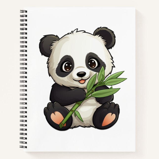 Cartoon panda illustration notebook (Front)