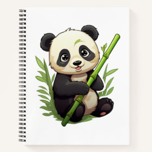 Cartoon panda illustration notebook
