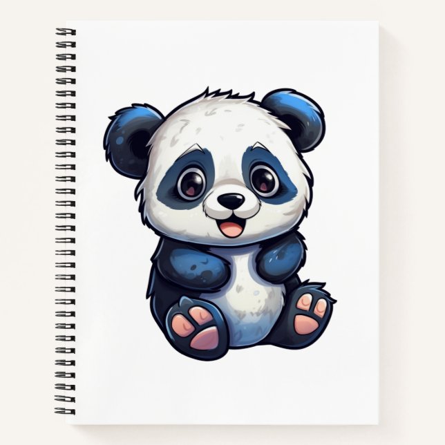 Cartoon panda illustration notebook (Front)