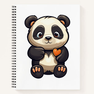 Cartoon panda illustration notebook