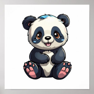 Cartoon panda illustration poster