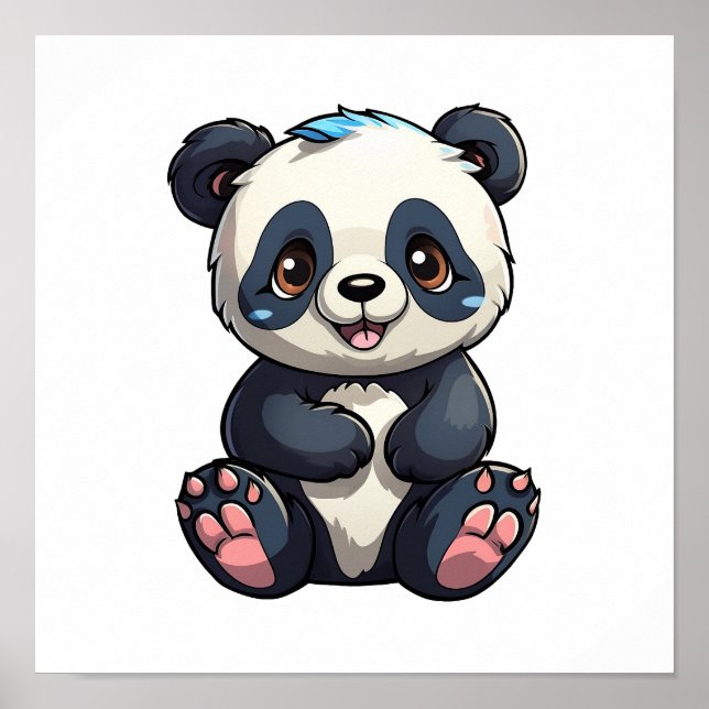 Cartoon panda illustration poster (Front)