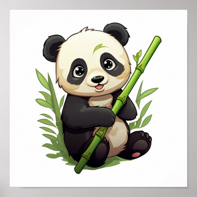 Cartoon panda illustration poster (Front)