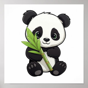 Cartoon panda illustration poster
