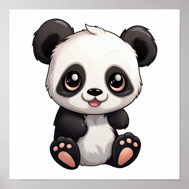 Cartoon panda illustration poster (Front)