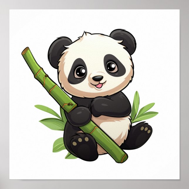 Cartoon panda illustration poster (Front)