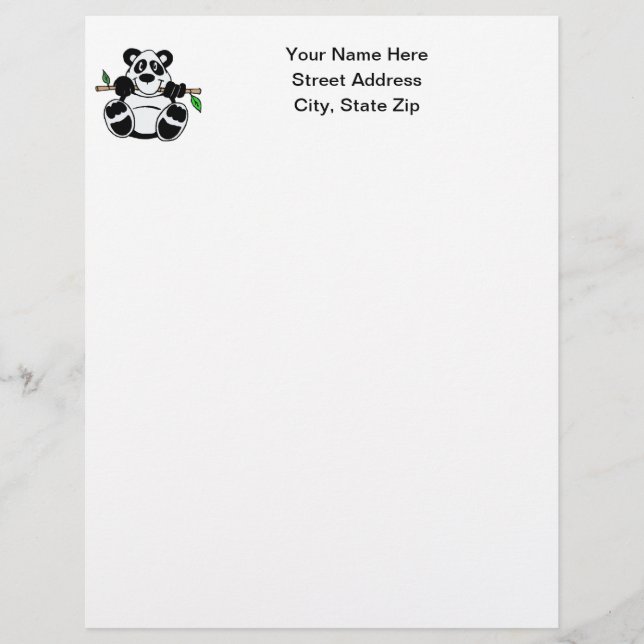 Cartoon Panda Letterhead (Front)