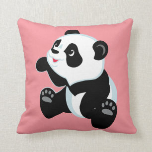 cartoon panda throw pillow