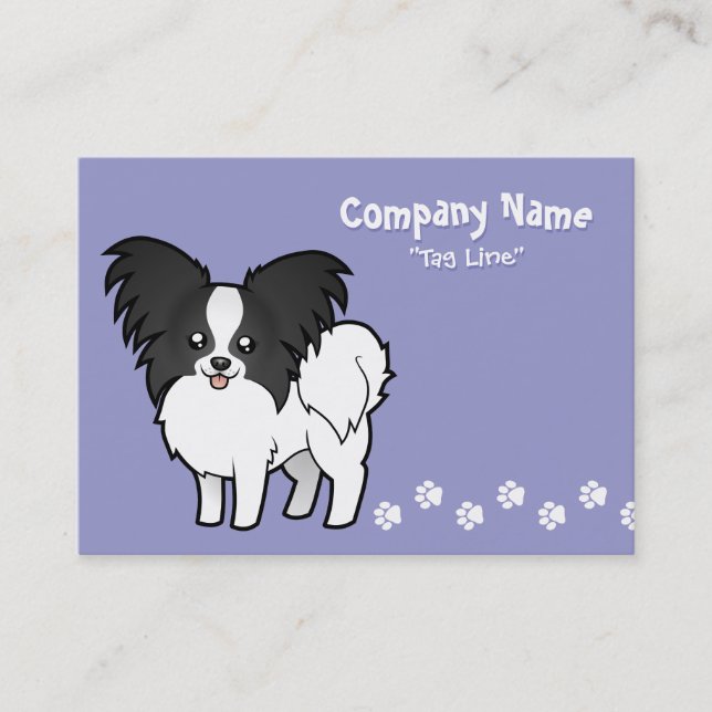 Cartoon Papillon Business Card (Front)