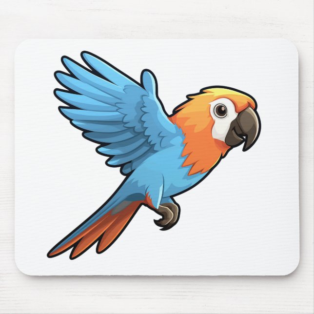 Cartoon parrot illustration mouse pad (Front)