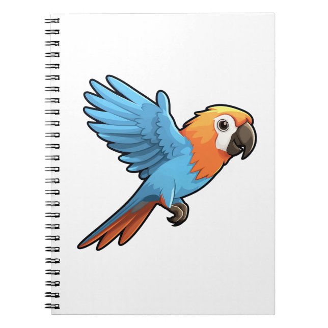 Cartoon parrot illustration notebook (Front)