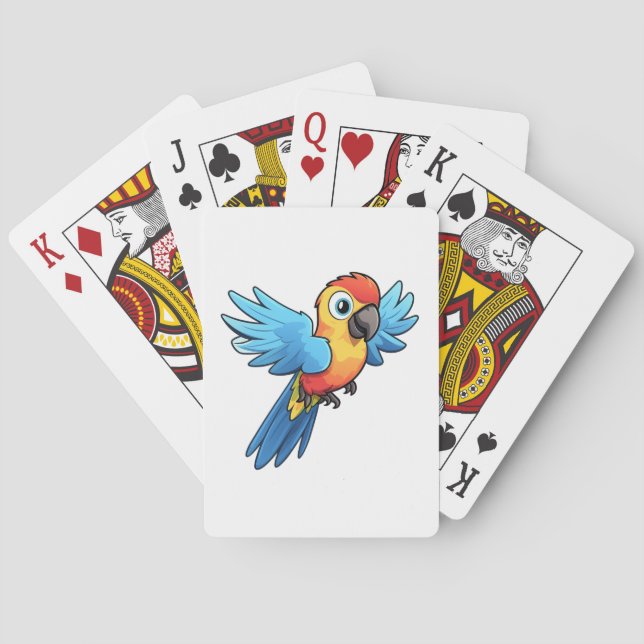 Cartoon parrot illustration playing cards (Back)