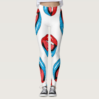 Cartoon Patch Badges: Retro Pop Leggings