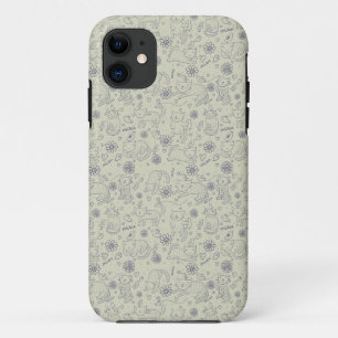 Cartoon pattern with funny cats iPhone 11 case