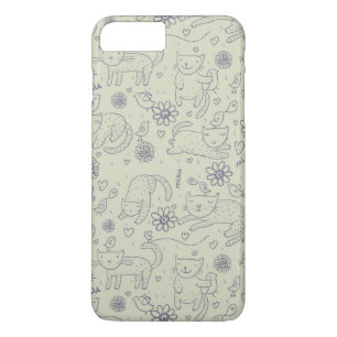 Cartoon pattern with funny cats Case-Mate iPhone case