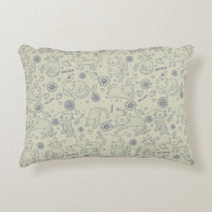 Cartoon pattern with funny cats decorative pillow