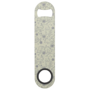 Cartoon pattern with funny cats speed bottle opener