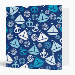 Cartoon Pattern With Sailboats Binder