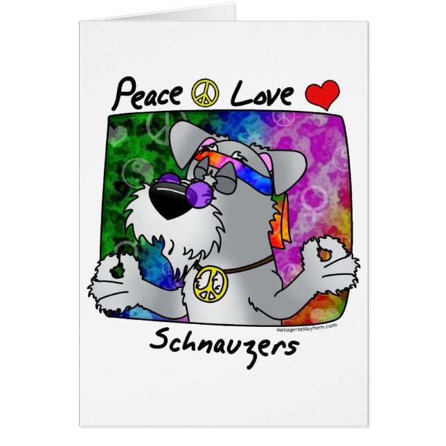 Cartoon Peace Love Schnauzer (Front)