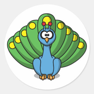 Cartoon Peacock Sticker