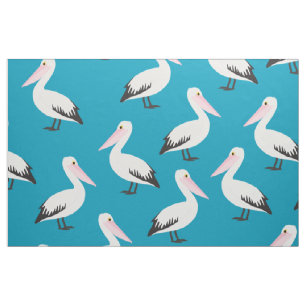 Cartoon Pelican Print Pattern Fabric