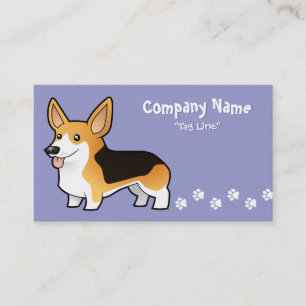 Cartoon Pembroke Welsh Corgi Business Card