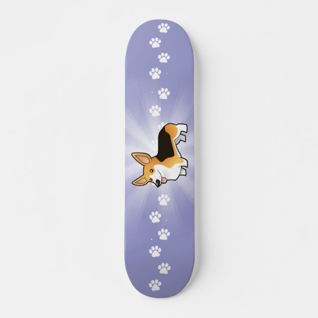 Cartoon Pembroke Welsh Corgi Skateboard (Front)