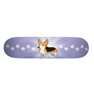 Cartoon Pembroke Welsh Corgi Skateboard