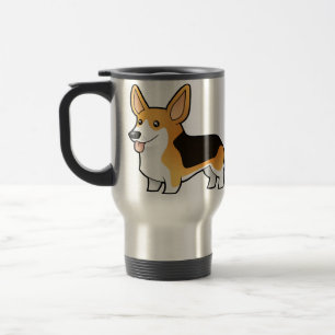 Cartoon Pembroke Welsh Corgi Travel Mug