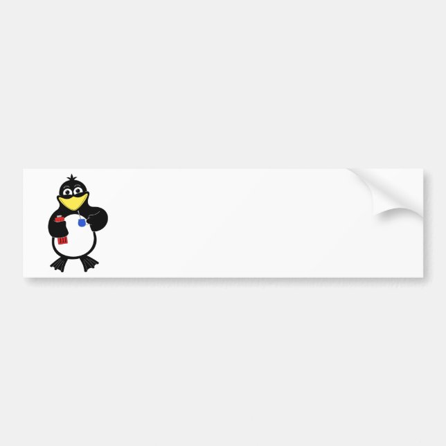 Cartoon penguin bumper sticker (Front)