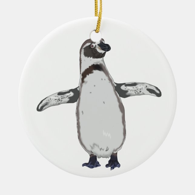 Cartoon Penguin Ceramic Ornament (Front)
