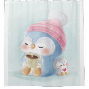 Cartoon Penguin Cute Penguin With Snow