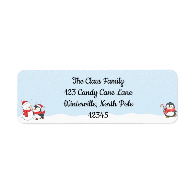 Cartoon Penguin Holiday Card (Front)