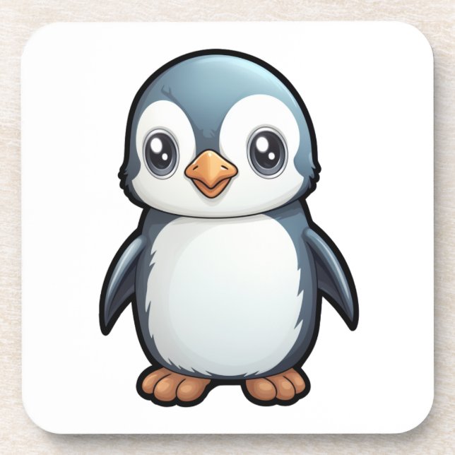 Cartoon penguin illustration coaster (Front)