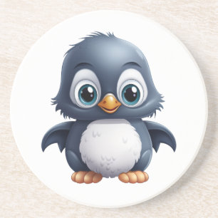 Cartoon penguin illustration coaster