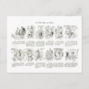 CArtoon Pere Noel by Henriet Holiday Postcard