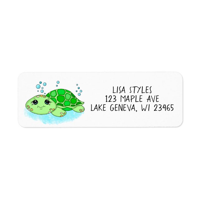 Cartoon Personnalisé Cute Baby Turtle (Devant)