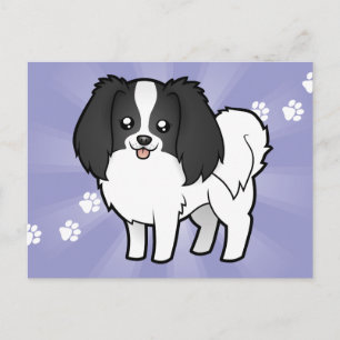 Cartoon Phalene / Japanese Chin Postcard